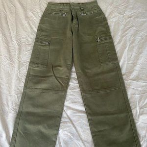 WeWoreWhat Utility Pant Cargo Jeans Green size 26